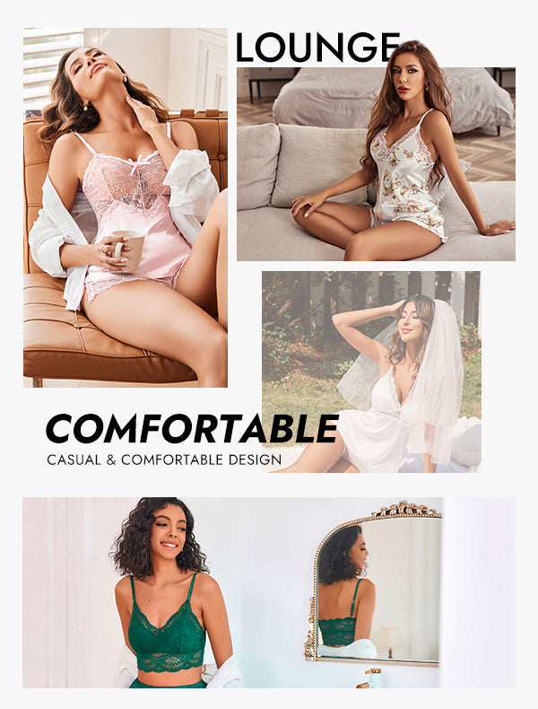 Blind lingerie box lineup showing white lingerie sets on models in lounge-style poses