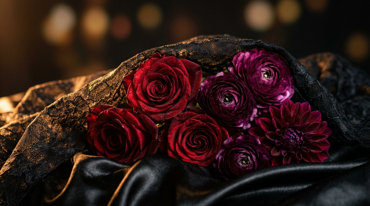 Gothic Florals: The Trend of Vibrant Blooms on Dark Backgrounds