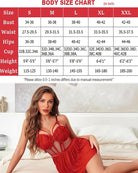 Red mesh lace push-up babydoll nightgown with lace cups, vertical panels, and straps