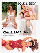 Blind lingerie box lineup showing multiple lingerie sets on models, red and white styles