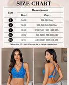 Size chart for lace wireless bra: bust measurements and cup sizes S–XXL