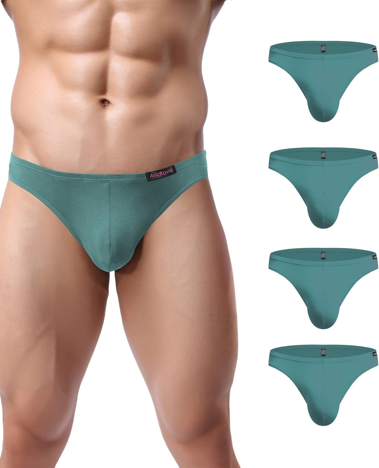 Men's low-rise hip briefs, teal