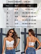 White lace underwire corset bralette, front and back views