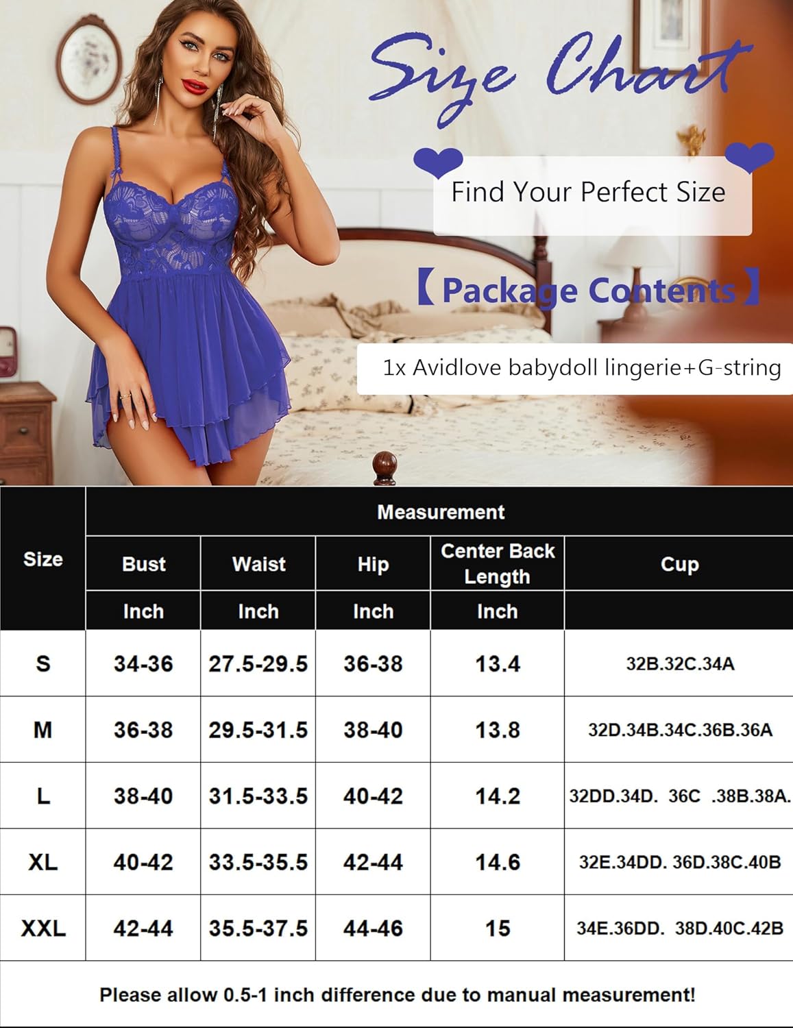Purple lace babydoll nightgown with underwire cups and short tiered ruffle skirt