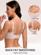 Wireless jelly bra, open-back straps, molded cups, light cream