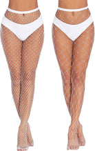 White fishnet stockings for plus size with diamond lattice, wide top band