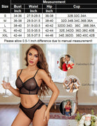 Black sheer bralette and matching panty set with lace trim