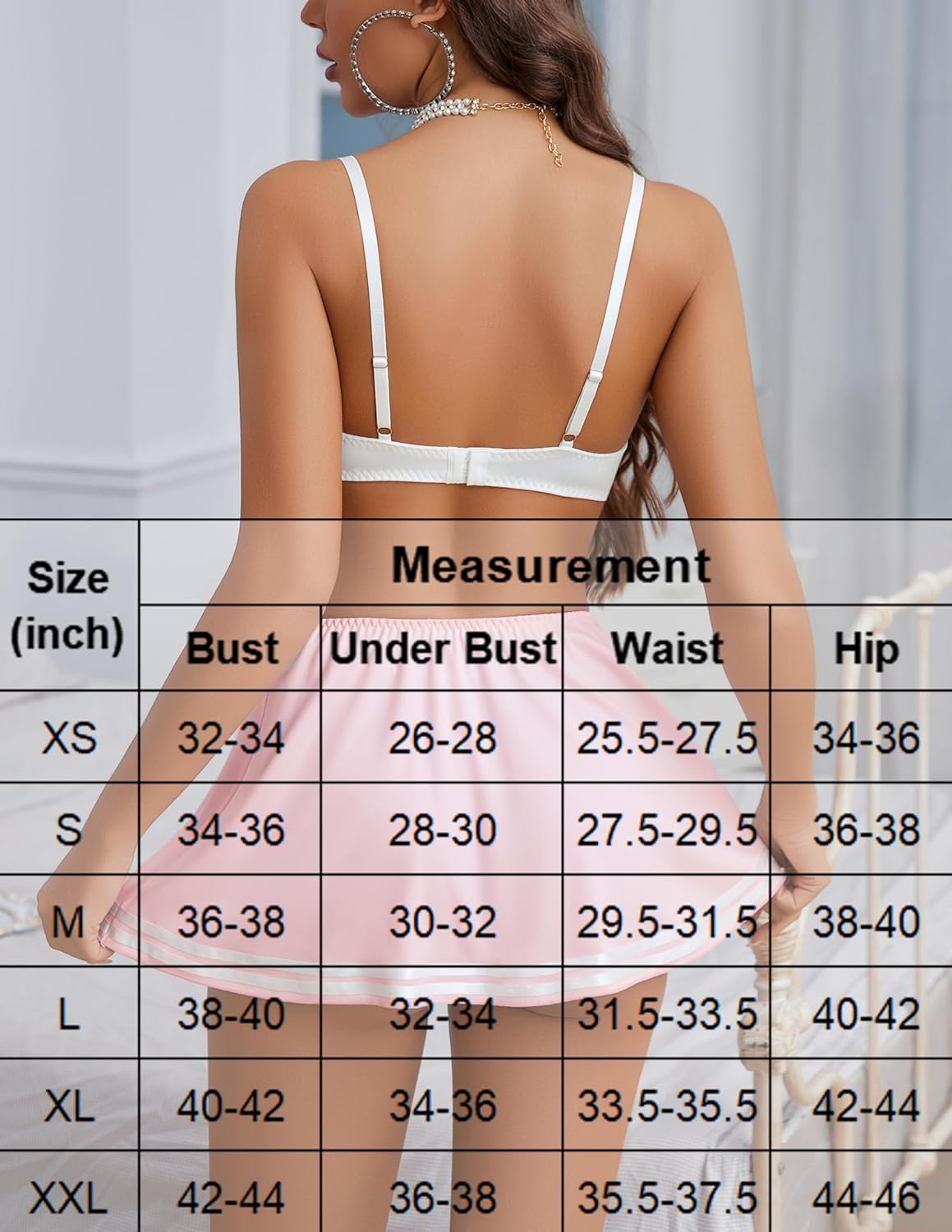 Sailor costume with pleated mini skirt: white backless crop top with thin straps