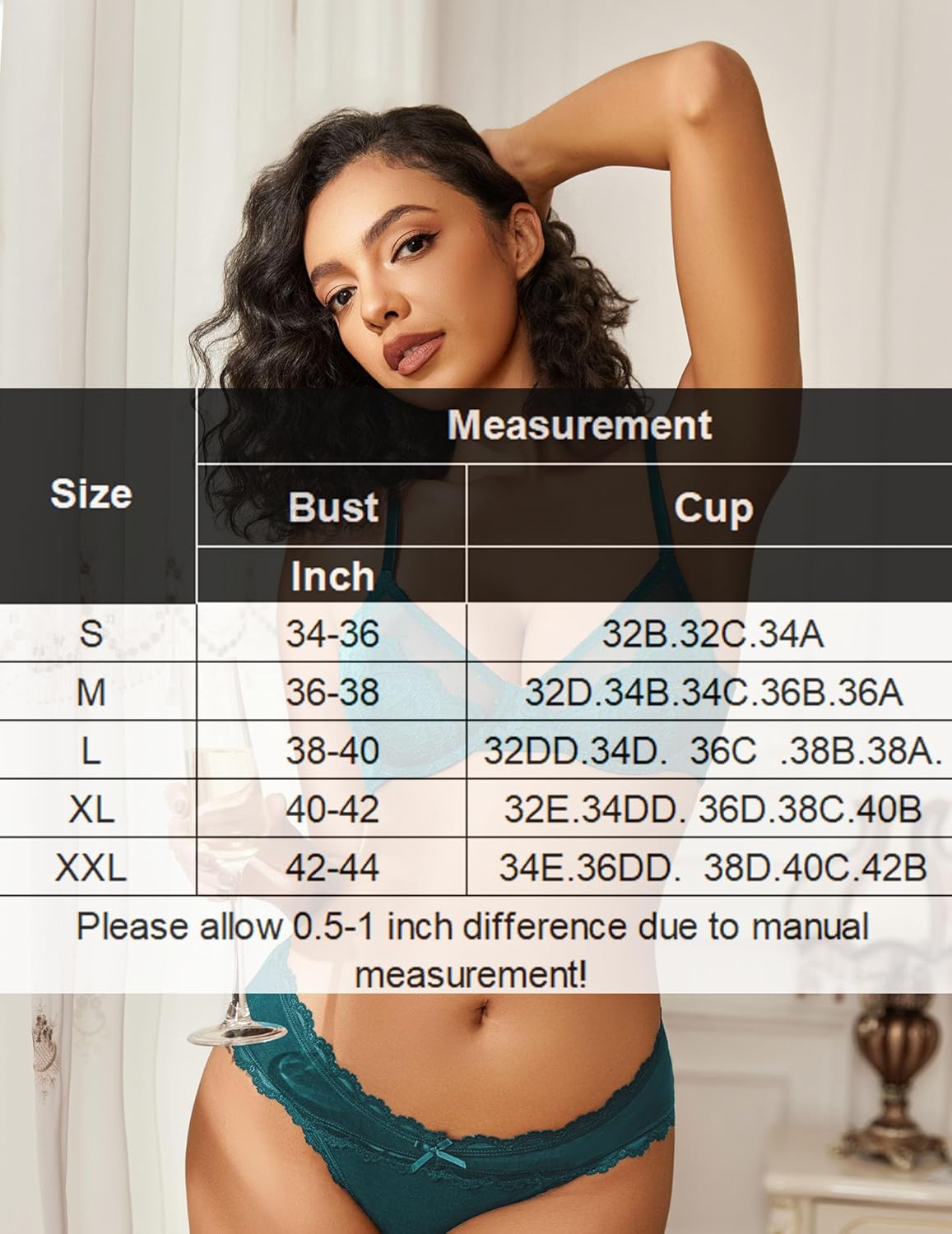 Sheer balconette minimizer bra and matching panties set, teal