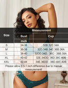 Sheer balconette minimizer bra and matching panties set, teal