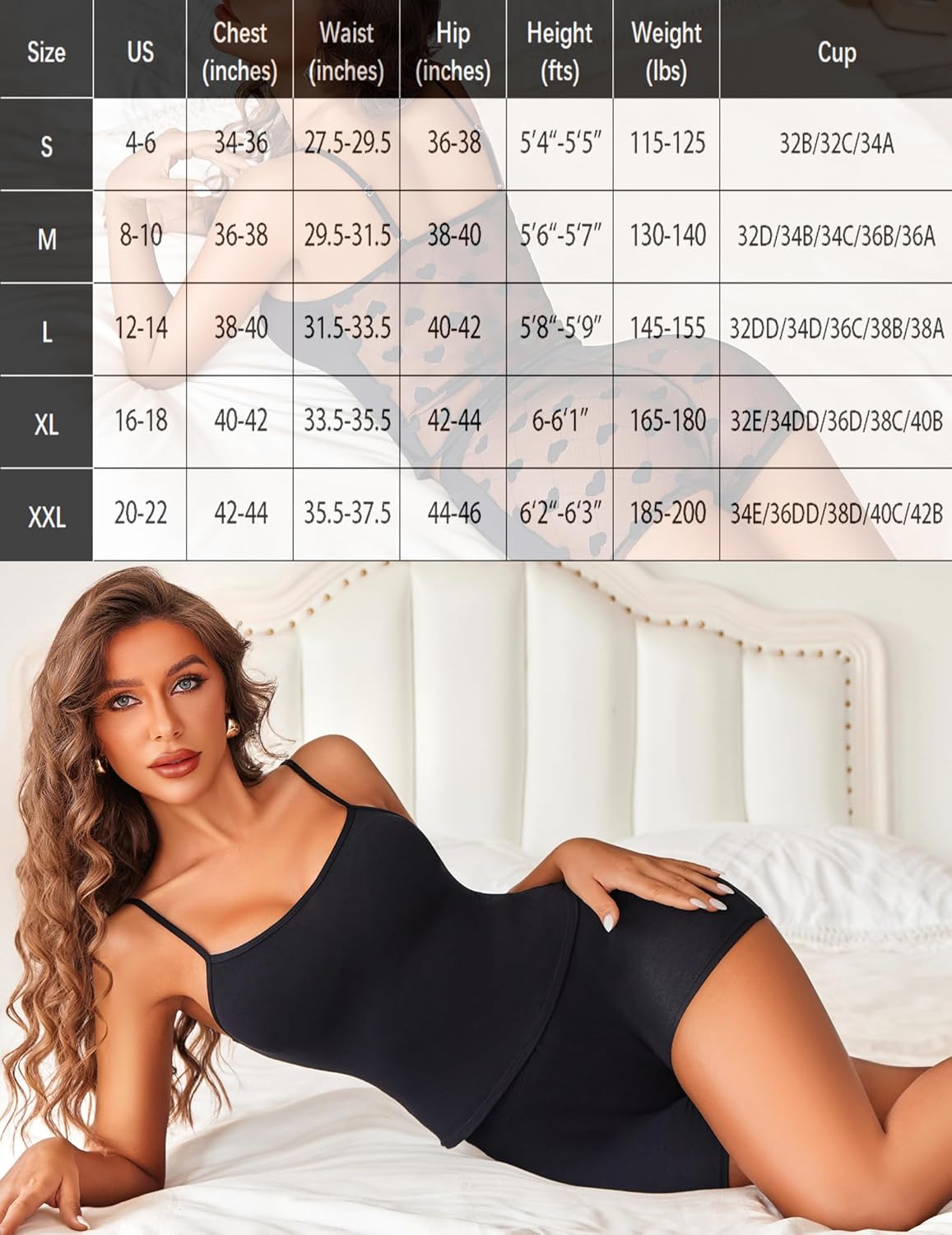 Tank pajama set in black, spaghetti-strap cami top and matching fitted shorts