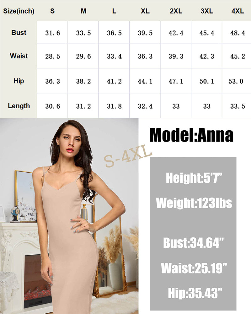 Nude-beige slip nightgown dress with spaghetti straps and straight fitted silhouette