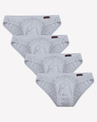 Men's low-rise hip briefs multipack: light gray microfiber briefs (4-pack)