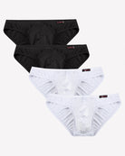 Men's low-rise hip briefs set with black and white briefs