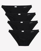 Men's low-rise briefs 4-pack in black with sewn waistband label