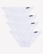 Men's low-rise briefs 4-pack in white with flat front seams