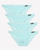 Men's low-rise briefs 4-pack in light blue tones with matching waistband