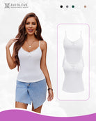 White ribbed camisole tank top with lace trim and bow front