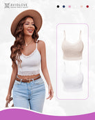 2-pack lace spaghetti strap tank tops, white and off-white, scalloped V-neck hem