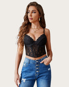 Black lace underwired racerback crop top with supportive underwire cups