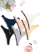 Low-rise thong panties multipack with AVIDLOVE logo waistbands, assorted colors.