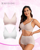 Seamless nursing maternity bra, white/ivory, V-neck with adjustable straps