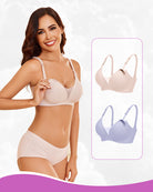 Wireless nursing bra in nude/cream with adjustable straps and soft molded cups