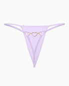 Light purple G-string thong with heart-link center detail and slim side straps
