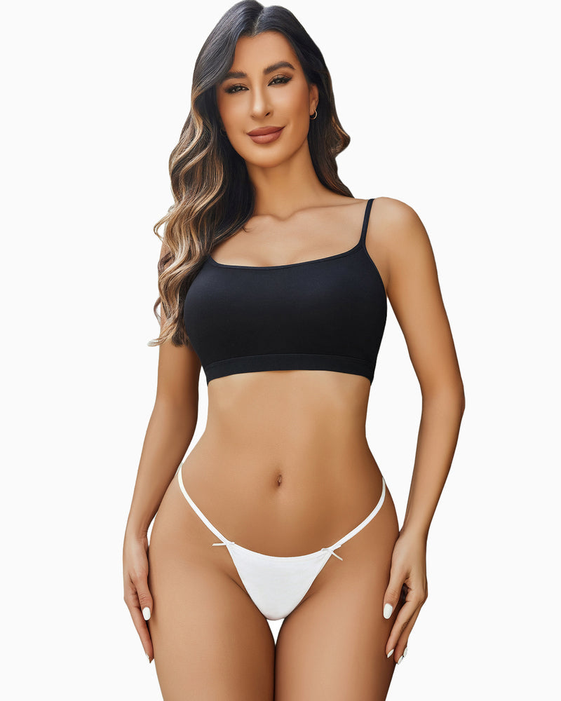 White G-string thong with tie straps