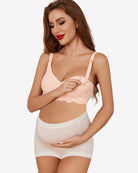 Seamless ultra maternity bra in light apricot with adjustable straps