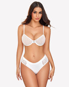 Sheer mesh underwire bra in white with underwire cups and adjustable thin straps