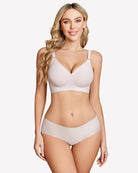 Wireless push-up bra without underwire, white front view