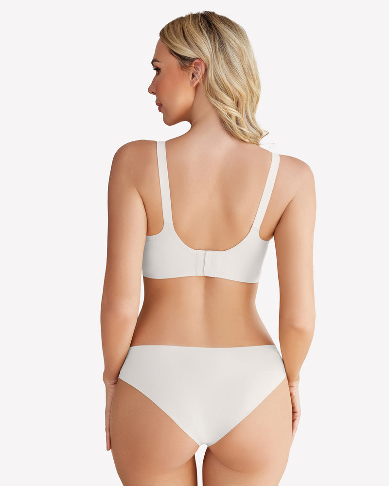 Wireless push-up bra without underwire, white back view