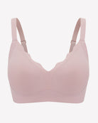 Seamless push-up bralette bra in dusty rose, smooth molded cups with V-neck