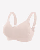 Seamless push-up bra without underwire, lilac, smooth molded cups and wide band