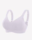 Seamless push-up bra without underwire, lilac, smooth underband and padded cups