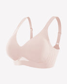 Nude seamless wireless push-up bra, adjustable straps, molded cups