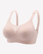 Seamless push-up full coverage bra, light pink, adjustable shoulder straps
