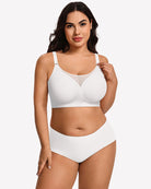White seamless push-up bra with full-coverage cups and adjustable straps