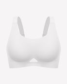 Wireless jelly bra, U-neck seamless padded bralette, white
