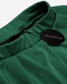 Pleated ruffle mini skirt in dark green with gathered waist and layered hem