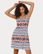 Geometric print racerback sleep dress with sleeveless scoop neckline
