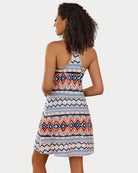 Geometric print racerback sleep dress, keyhole back design