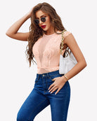Mesh lace teddy bodysuit in champagne lace with sleeveless sheer front