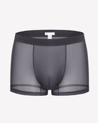 Men's mesh boxer briefs, dark grey, breathable stretch trunk style with front panel