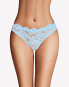 Light blue lace cheeky hipster panty with scalloped lace edges