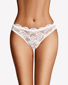 White lace cheeky hipster panty with scalloped lace edges