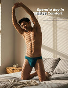Teal men's jockstrap with wide waistband and open back, contoured pouch