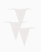 G-string thong set, white, with bow tie side straps and V-front