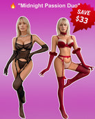 Mesh shaping body set with matching gloves and stockings, sheer lingerie set